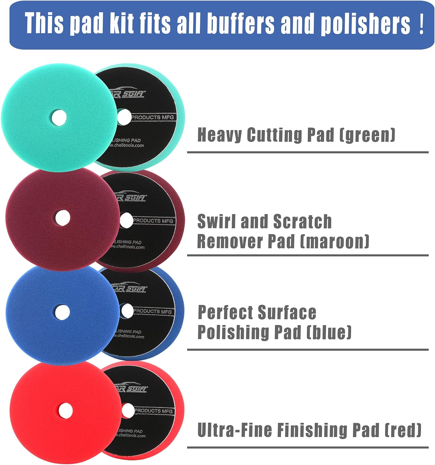 Brand New CAR'S GIFT 5" polishing Pads,for DA or Rotary polishing and Air Polisher,(4Items)
