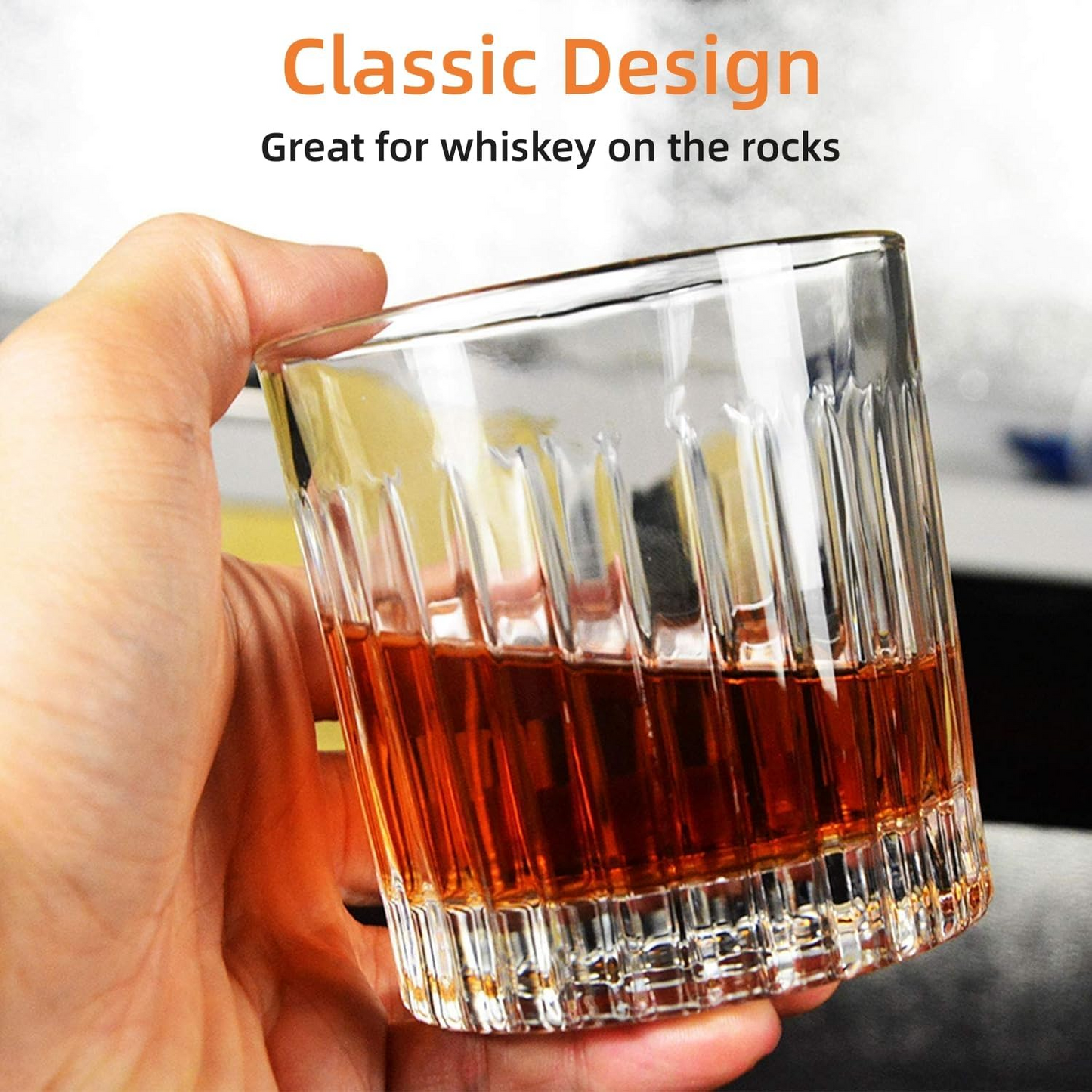 Brand New-Scotch Glass Tumblers for Drinking Bourbon, Large 8oz Lead-Free Crystal (250ml/Set of 4