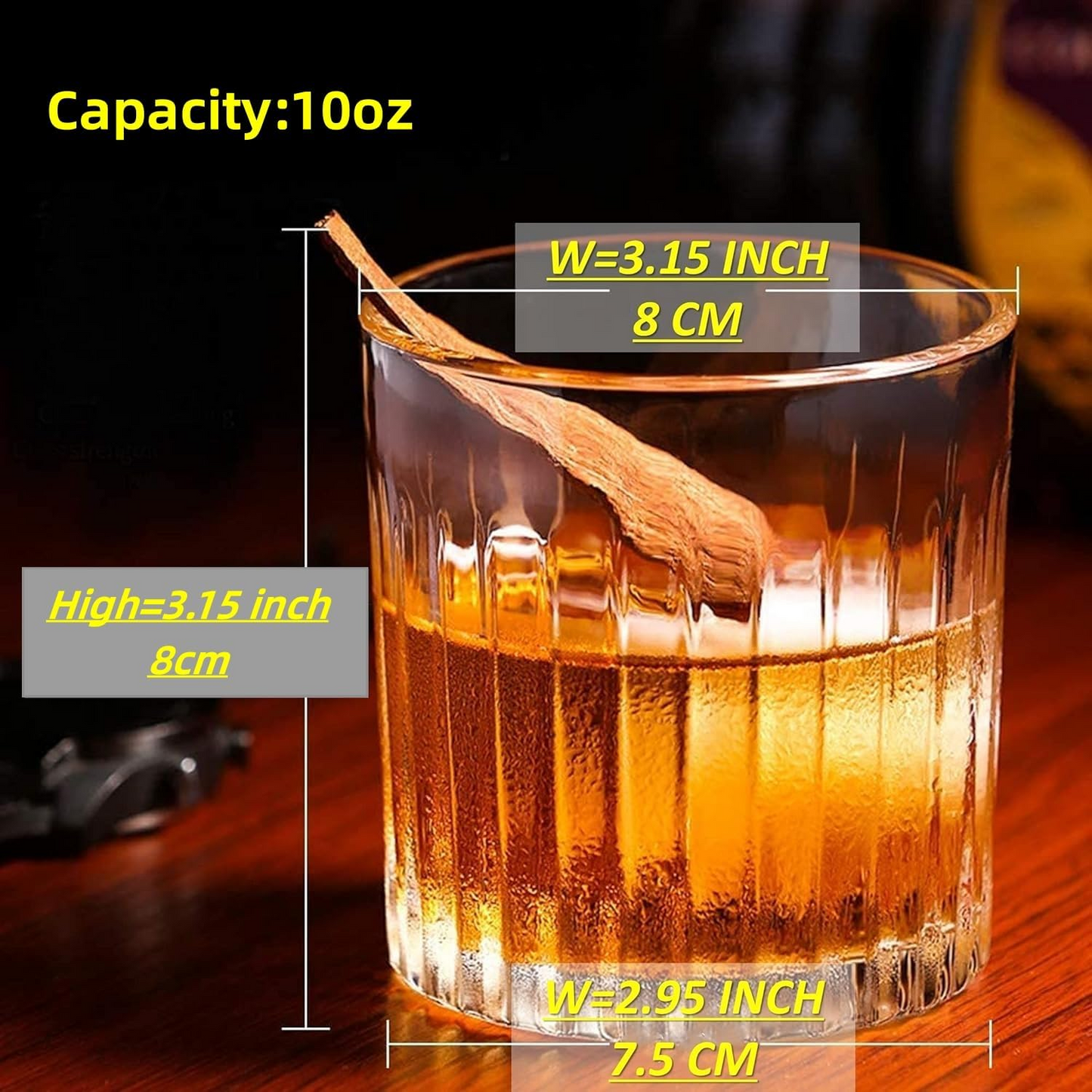 Brand New-Scotch Glass Tumblers for Drinking Bourbon, Large 8oz Lead-Free Crystal (250ml/Set of 4