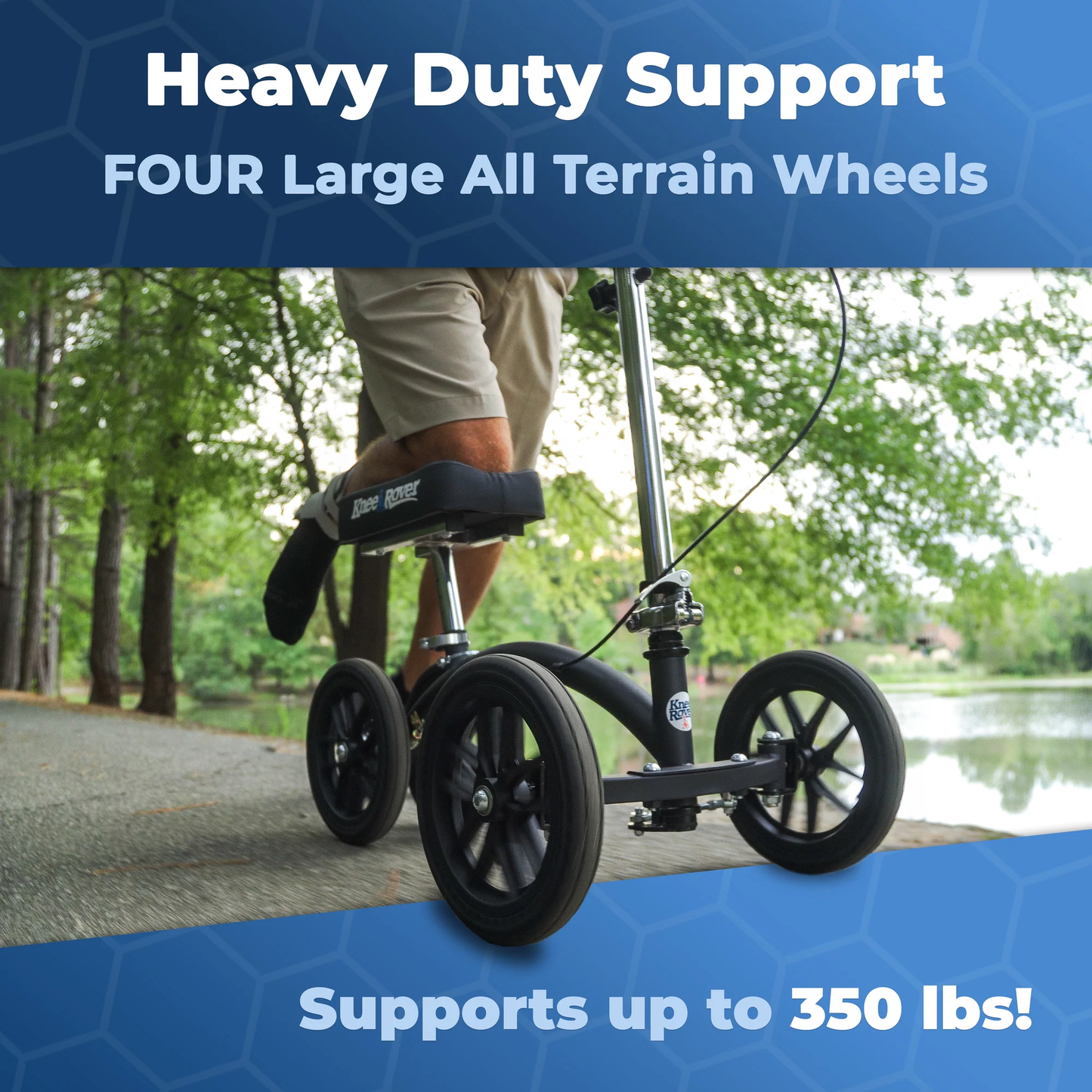 Brand New Knee Rover® Quad HC - All Terrain Knee Walker In Matte Black,-$200