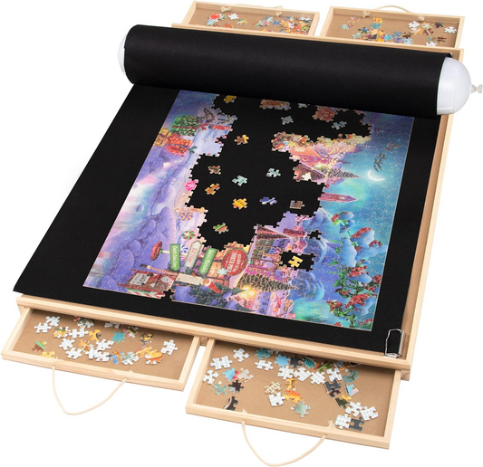 Brand New Wooden Jigsaw Puzzle Table, 4 Removable Storage & Sorting Drawers, for 1,500 pcs