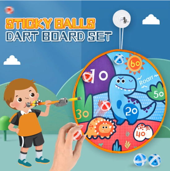 Brand New-Children Toys Kids 66cm Foldable Sticky Ball Darts Throwing Cloth Dartboard Set Sticky Ball