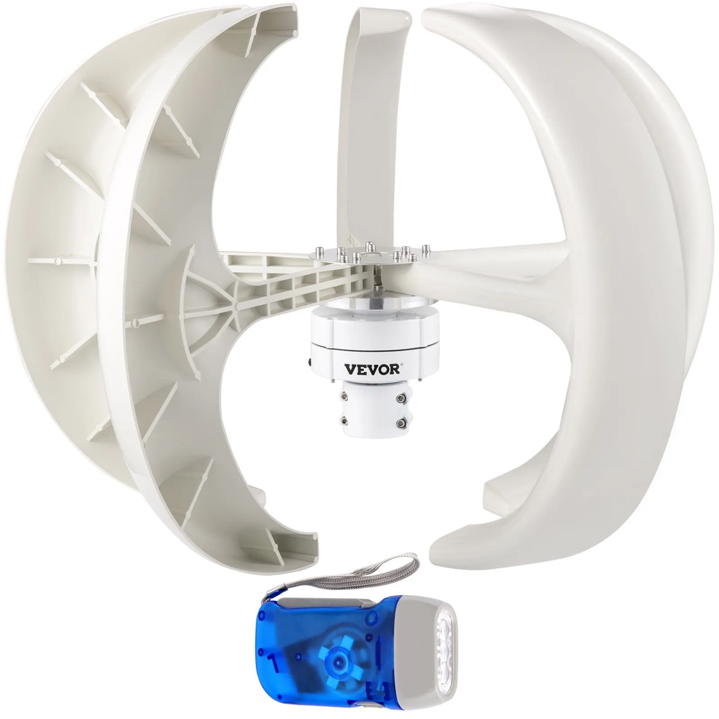 VEVOR Wind Turbine 400W 12V Wind Turbine Generator White Lantern Vertical Wind Generator 5 Leaves Wind,-$130