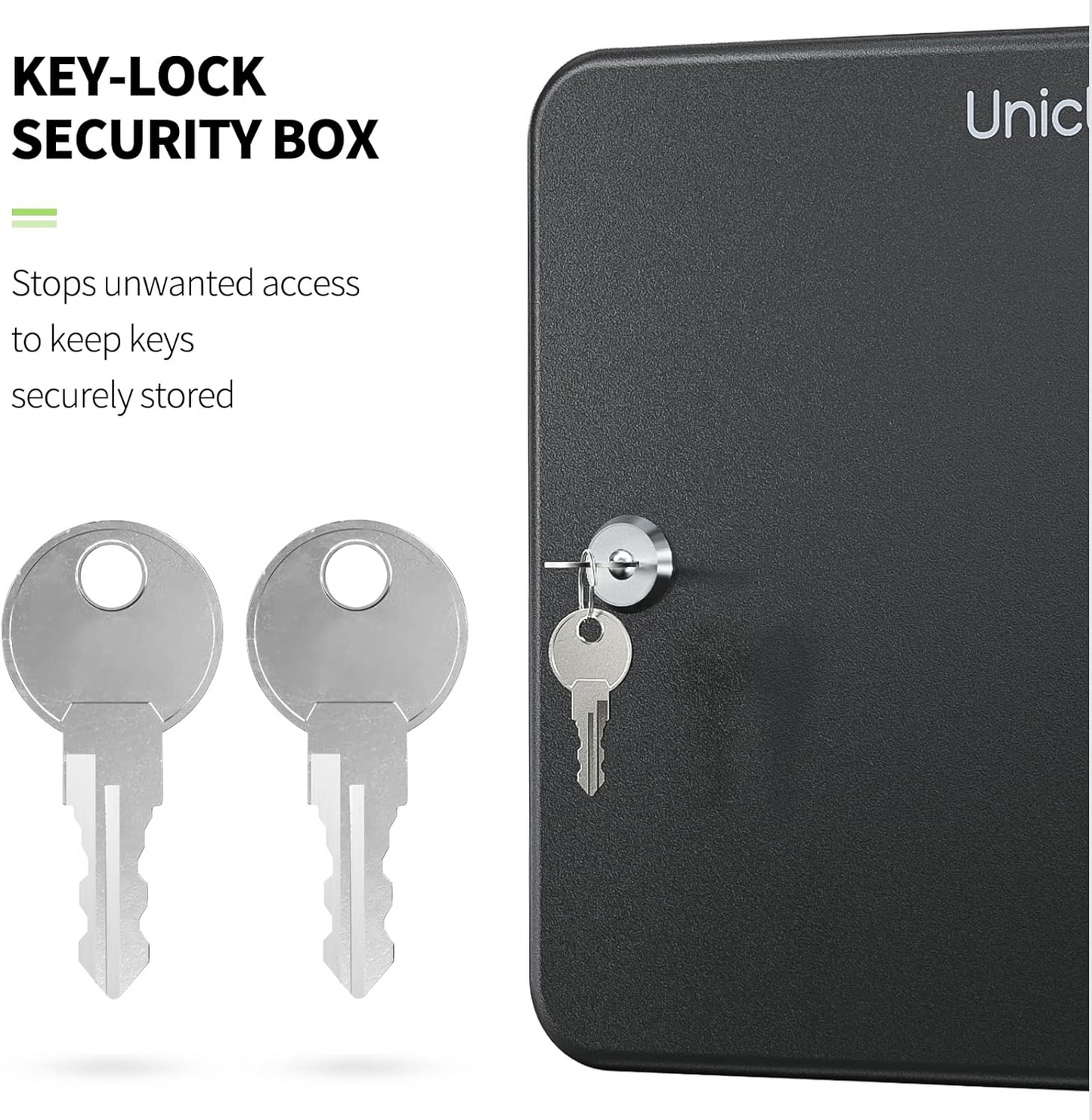 Brand New Uniclife 48-Key Steel Key Cabinet with Combination Lock Wall Mounted with Resettable Code Black