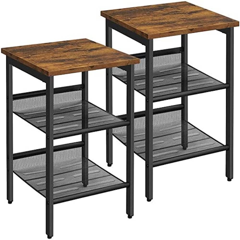 Brand New 2-piece side table set with adjustable mesh for living room, bedroom, -$70/set (2pcs)