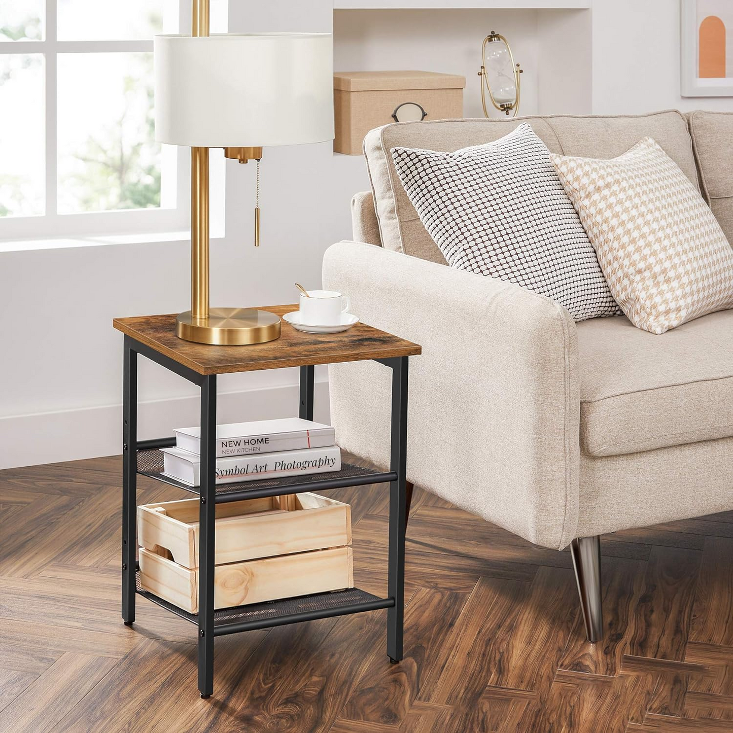 Brand New 2-piece side table set with adjustable mesh for living room, bedroom, -$70/set (2pcs)