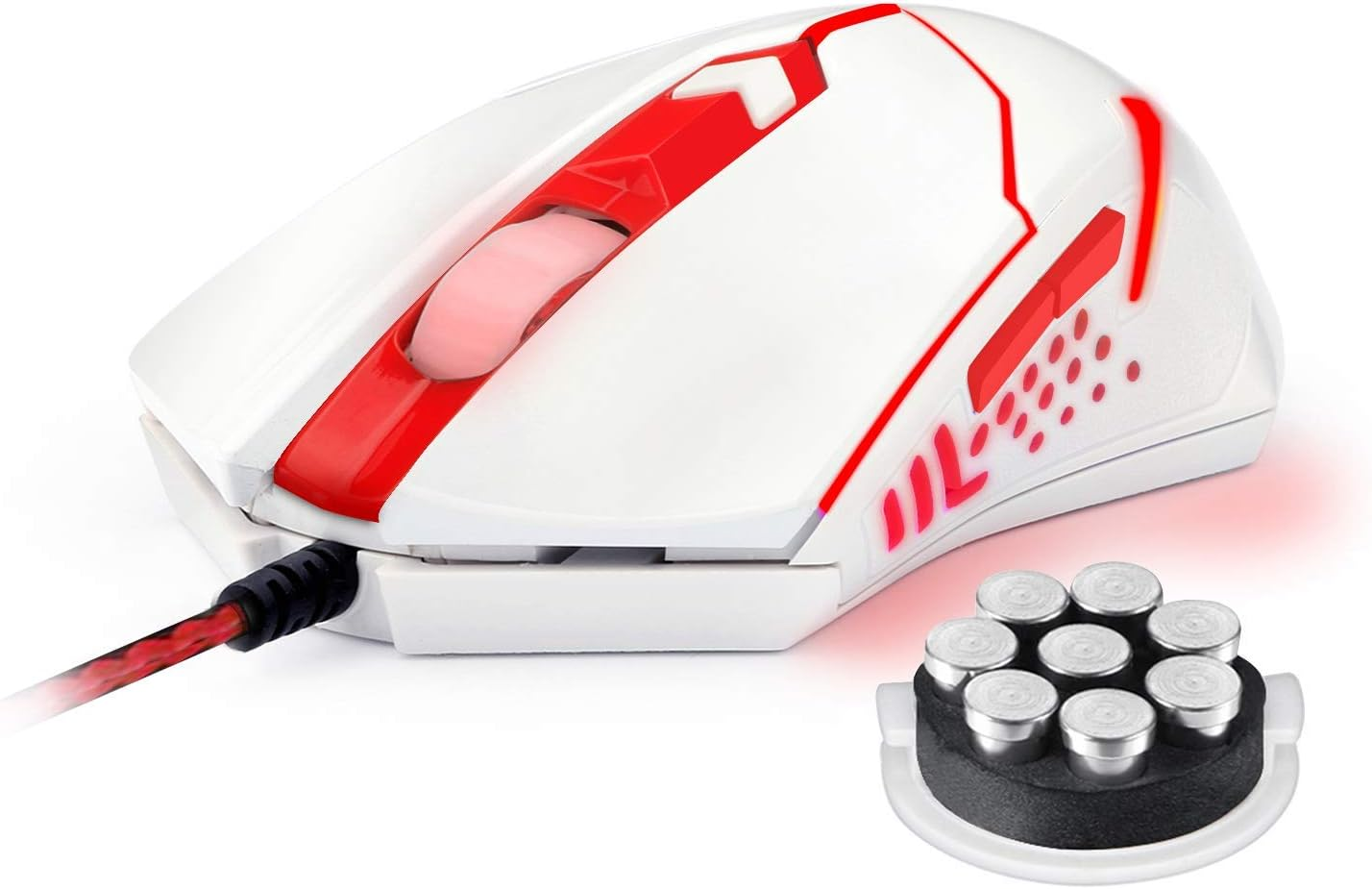 Brand New-Redragon M601W Wired 6-button gaming mouse Red LED backlit ergonomic programmable,3200 DPI -$10