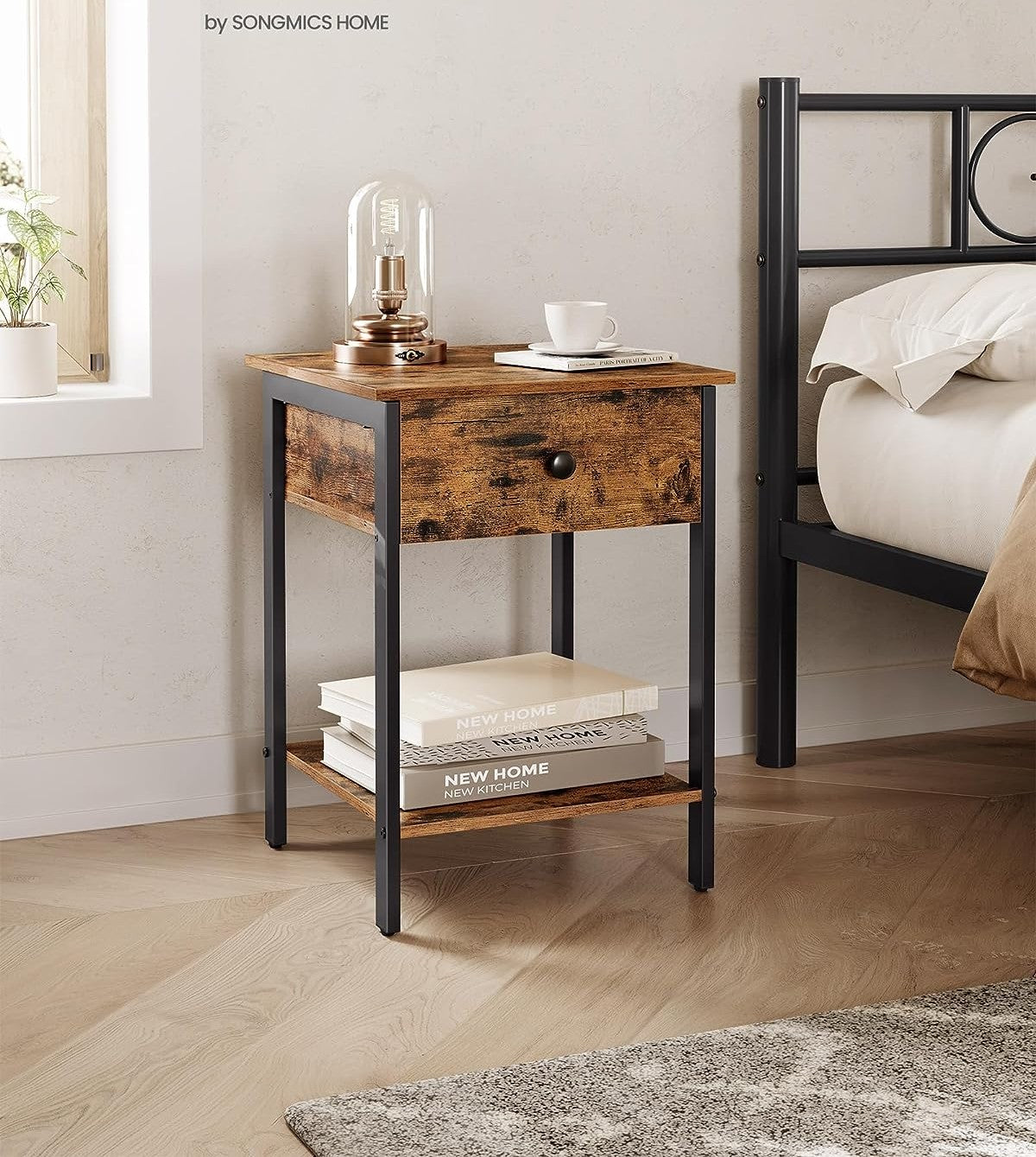Brand New-Nightstand,End Tables,Side Tables with Drawer and Shelf, -$80/set (2pcs)