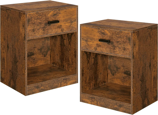 Brand New Nightstand 2-piece set with Drawer & Storage rack, nightstand,Country Brown, -$90/set(2pcs)