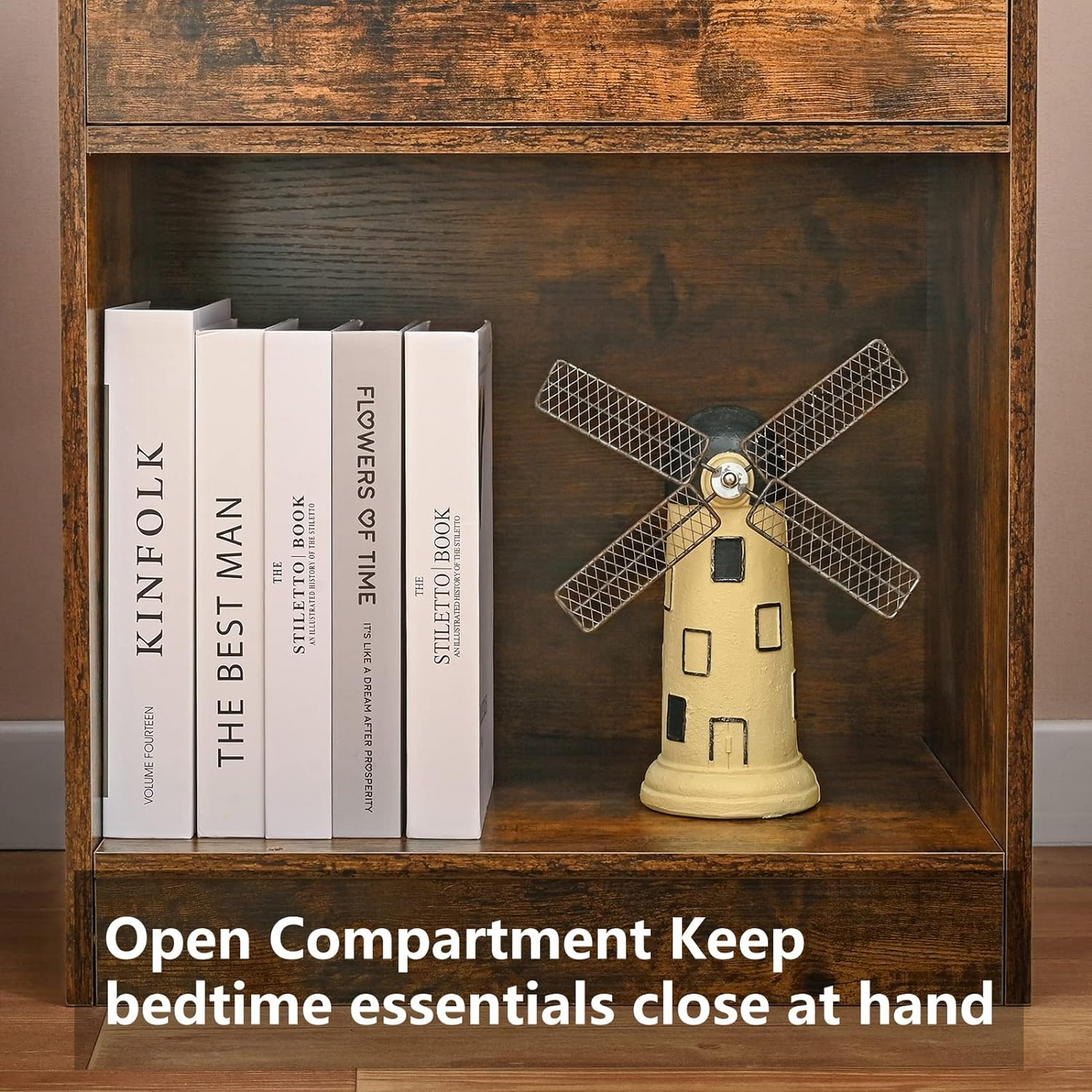 Brand New Nightstand 2-piece set with Drawer & Storage rack, nightstand,Country Brown, -$90/set(2pcs)