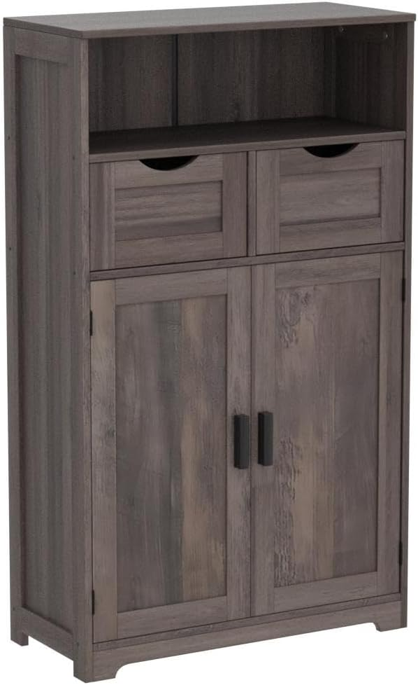 BNIB-Storage Cabinet w/2 Drawers,2 Doors & Adjustable Shelf, F/Living Room,Bedroom,Kitchen,Bathroom