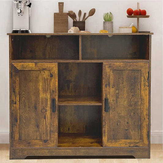 BNIB-Storage Cabinet w/2 Door, 4 -compartment, Adjustable Shelf, F/Living Room,Bedroom,Kitchen,Bathroom