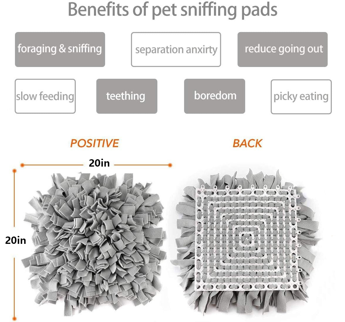 Brand New-Snuffle Mat Pet Dog Feeding Mat,Durable Interactive Dog Toys,Sniffing Training Pad, Gray