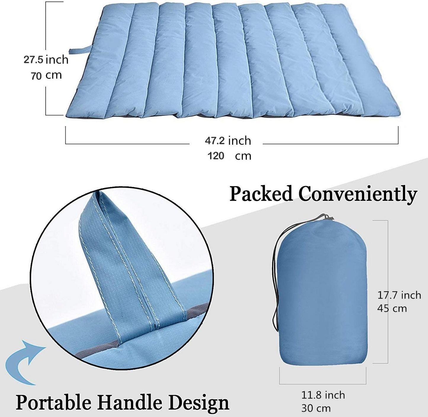 BNIB-Outdoor Waterproof Dog Bed,Washable,Water Resistant,Fit Indoor Outdoor Use for Dogs & Cat (47''x28'',Blue)-$25