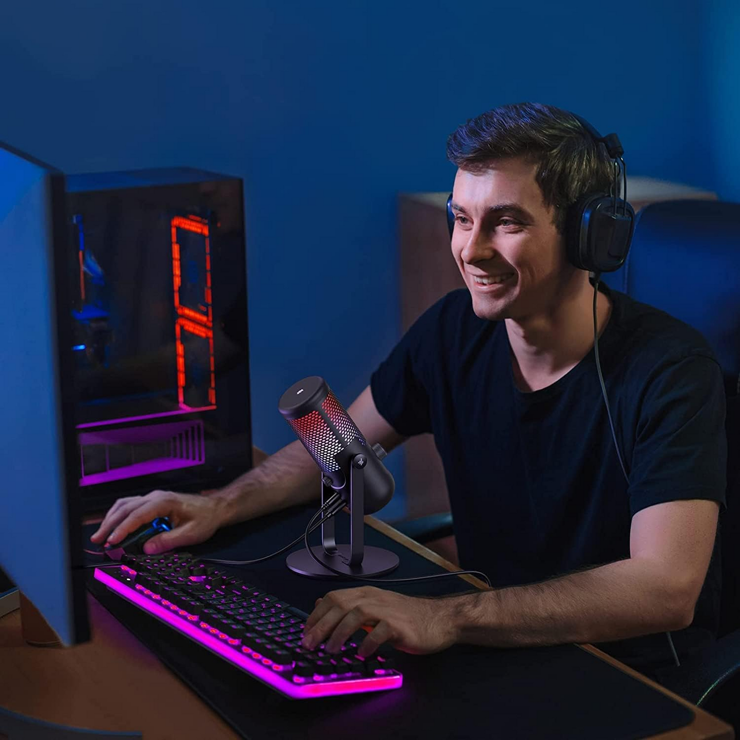 BNIB-Donner USB Microphone, Condenser Gaming/Podcast Microphone w/Shock Mount & OTG Cable,