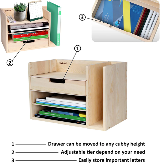 Brand New Wooden folder organizer, locker with drawers - $20 each