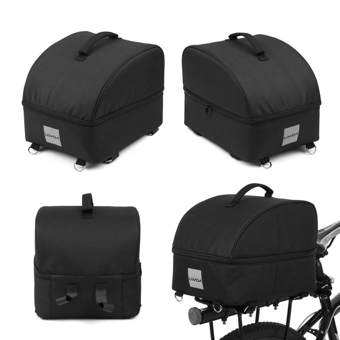 Brand New-Lixada Insulated Bike Cooler Bag Zippered Food Delivery Bag(Black)