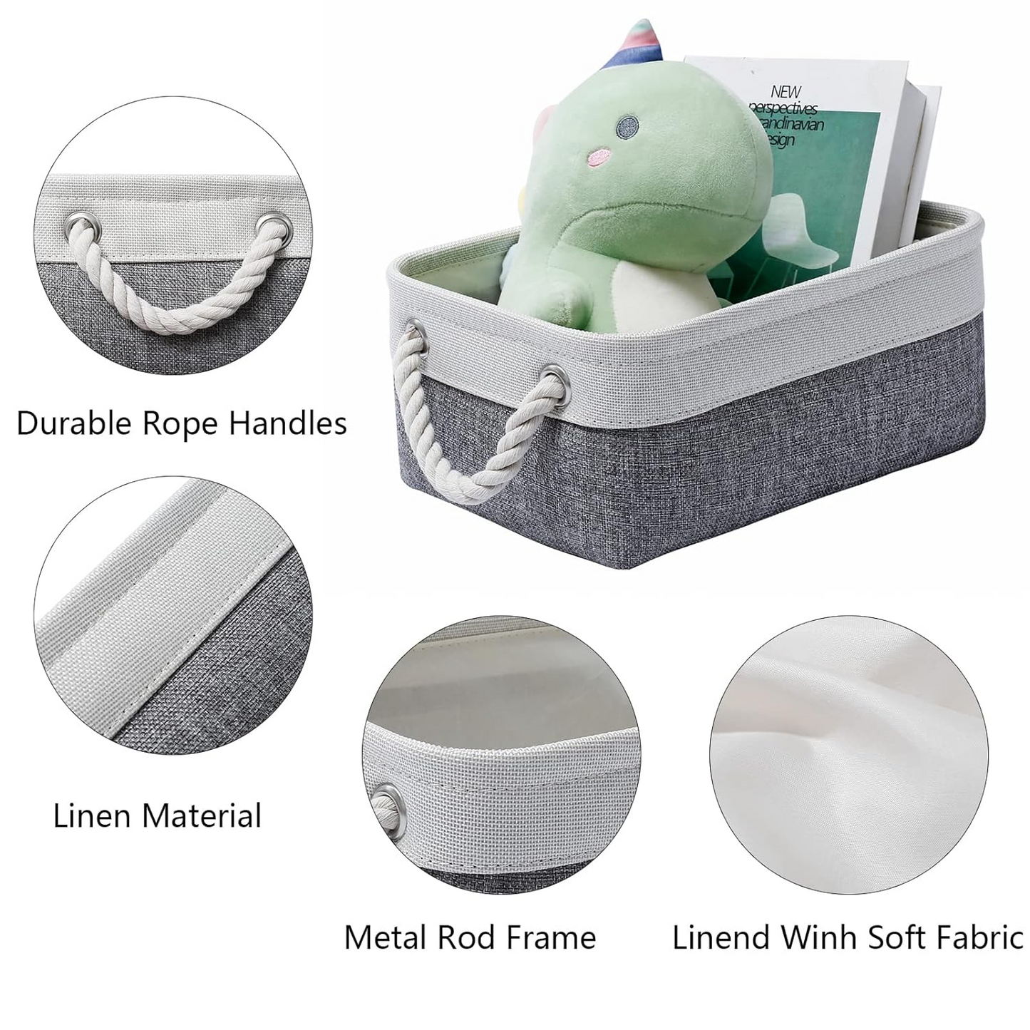 BNIB- Storage Basket for Organizing, Collapsible Fabric Basket for Shelves, Closets, Laundry, Nursery ,-$10 for 2pcs