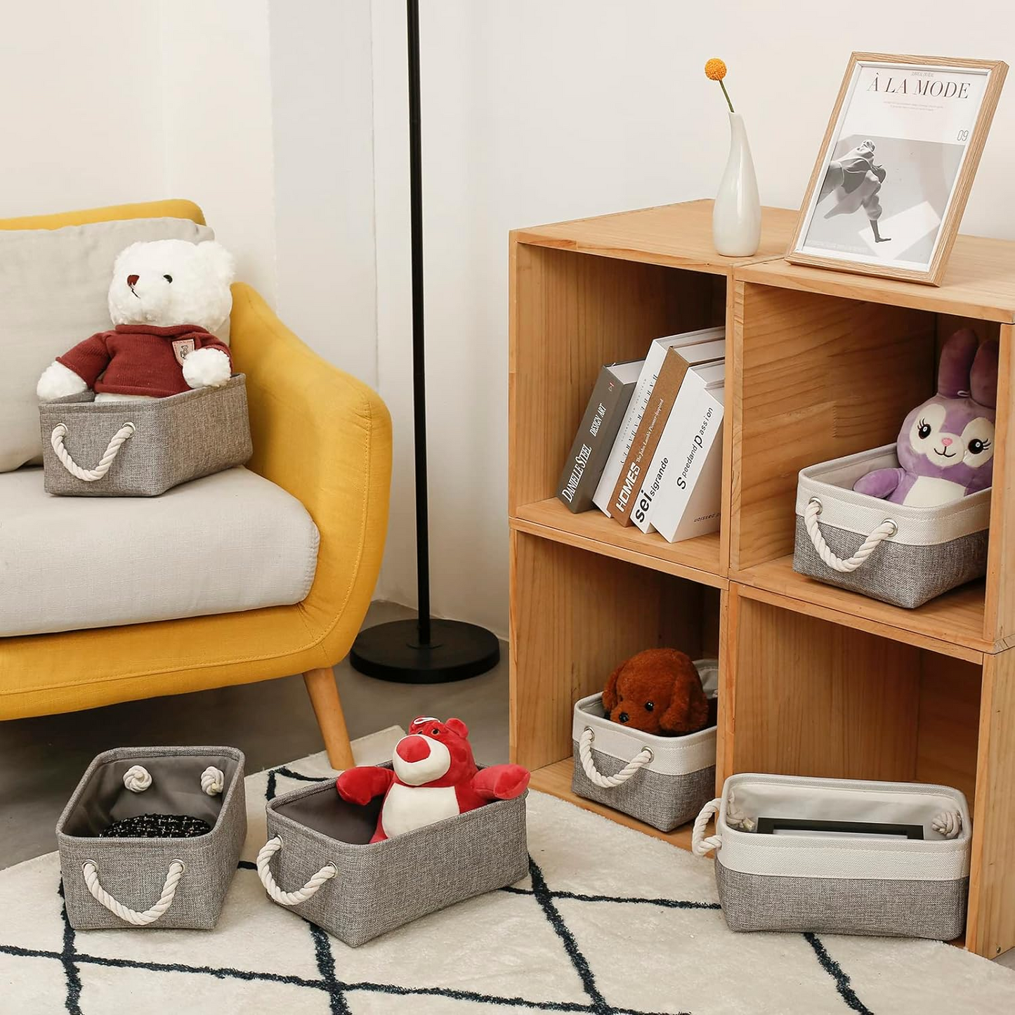 BNIB- Storage Basket for Organizing, Collapsible Fabric Basket for Shelves, Closets, Laundry, Nursery ,-$10 for 2pcs