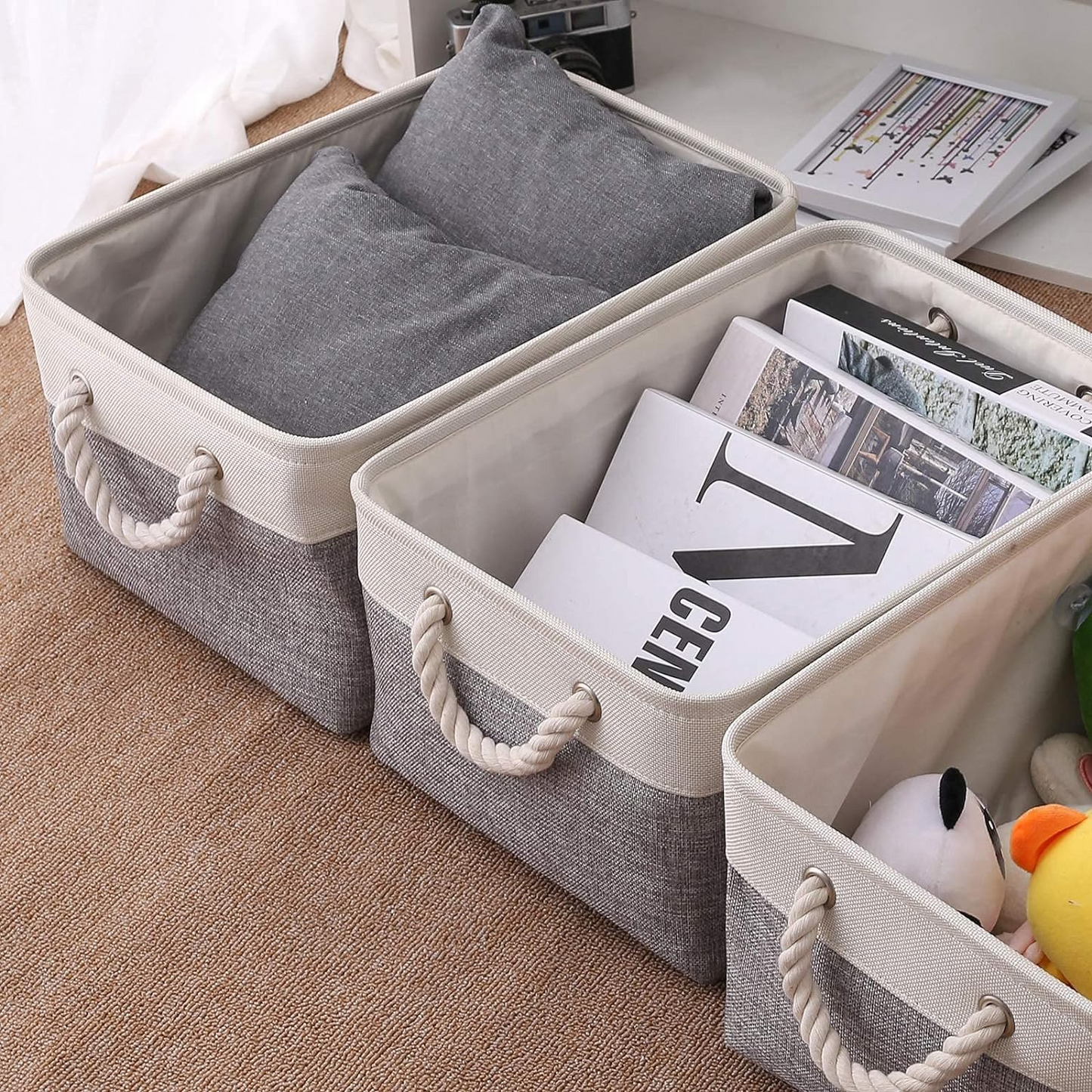 BNIB- Storage Basket for Organizing, Collapsible Fabric Basket for Shelves, Closets, Laundry, Nursery ,-$10 for 2pcs