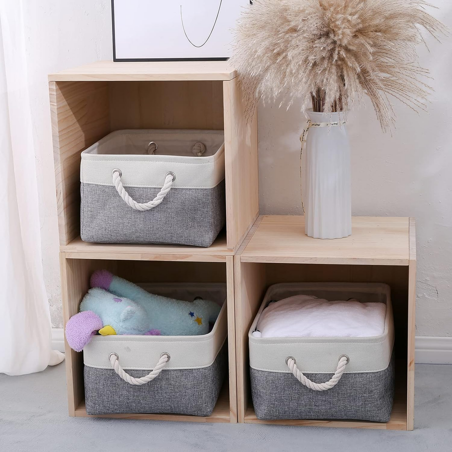 BNIB- Storage Basket for Organizing, Collapsible Fabric Basket for Shelves, Closets, Laundry, Nursery ,-$10 for 2pcs