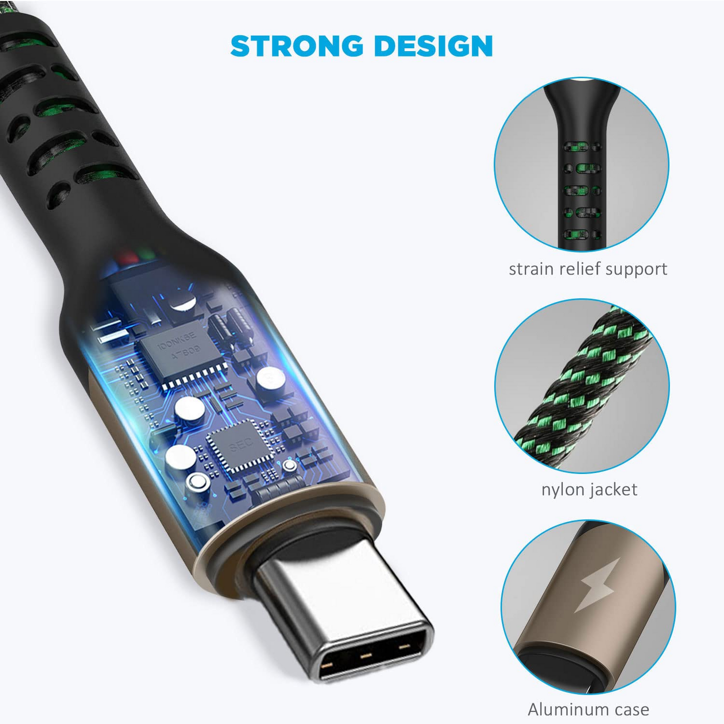 BNIB-Multi Charging Cable,4FT Nylon Braided Universal 4 in 1 Multiple USB Cable 3A Charging,-$10,(2 pack)