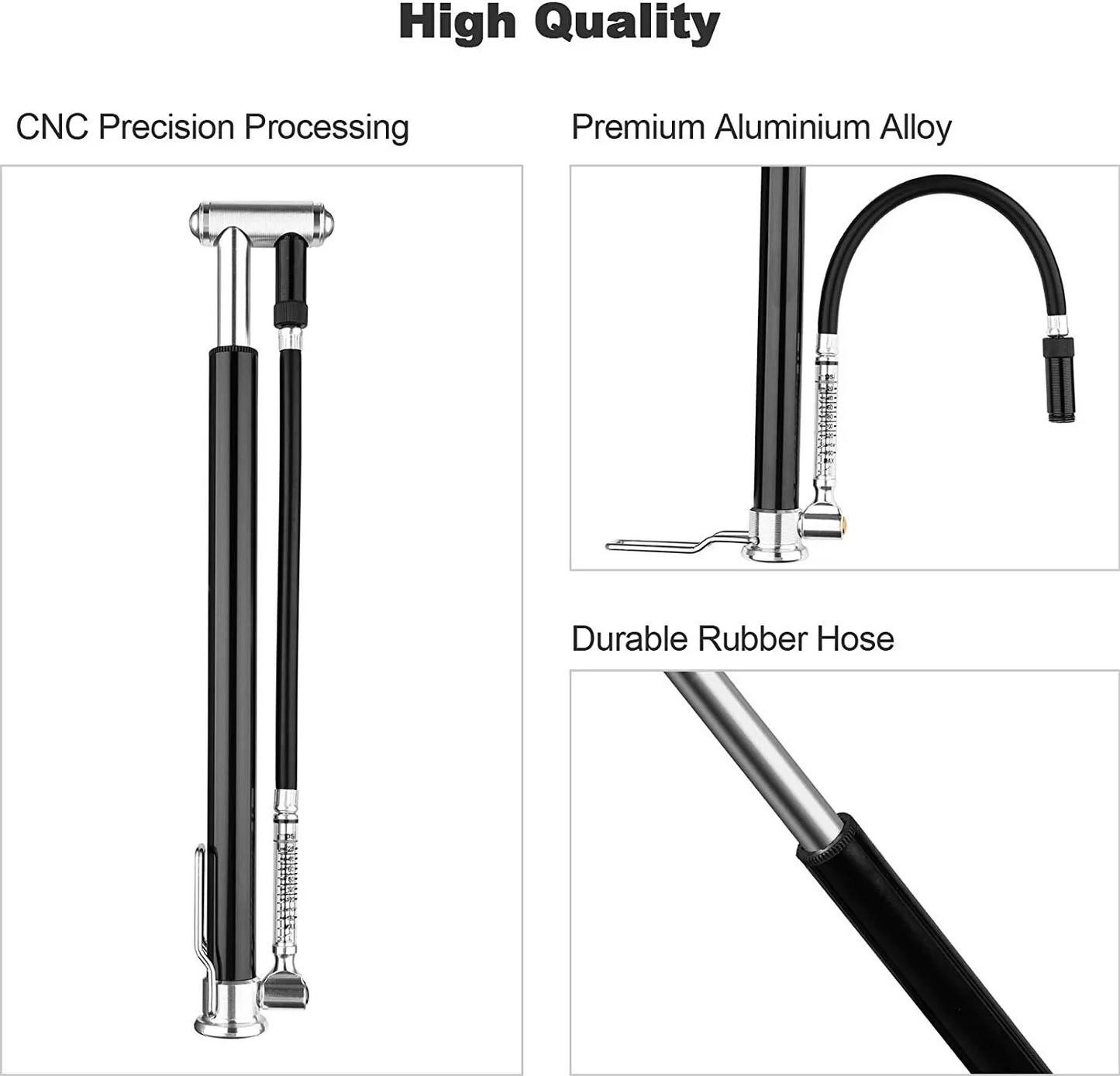 Brand new,YIVAR Mini Bike Pump, Bicycle Pump 160 PSI Aluminum Alloy Bar Floor Pump with Pr, -$15