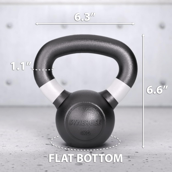 Brand New Synergee Cast Iron Kettlebells Black Matte Kettlebell Weights for Strength Training