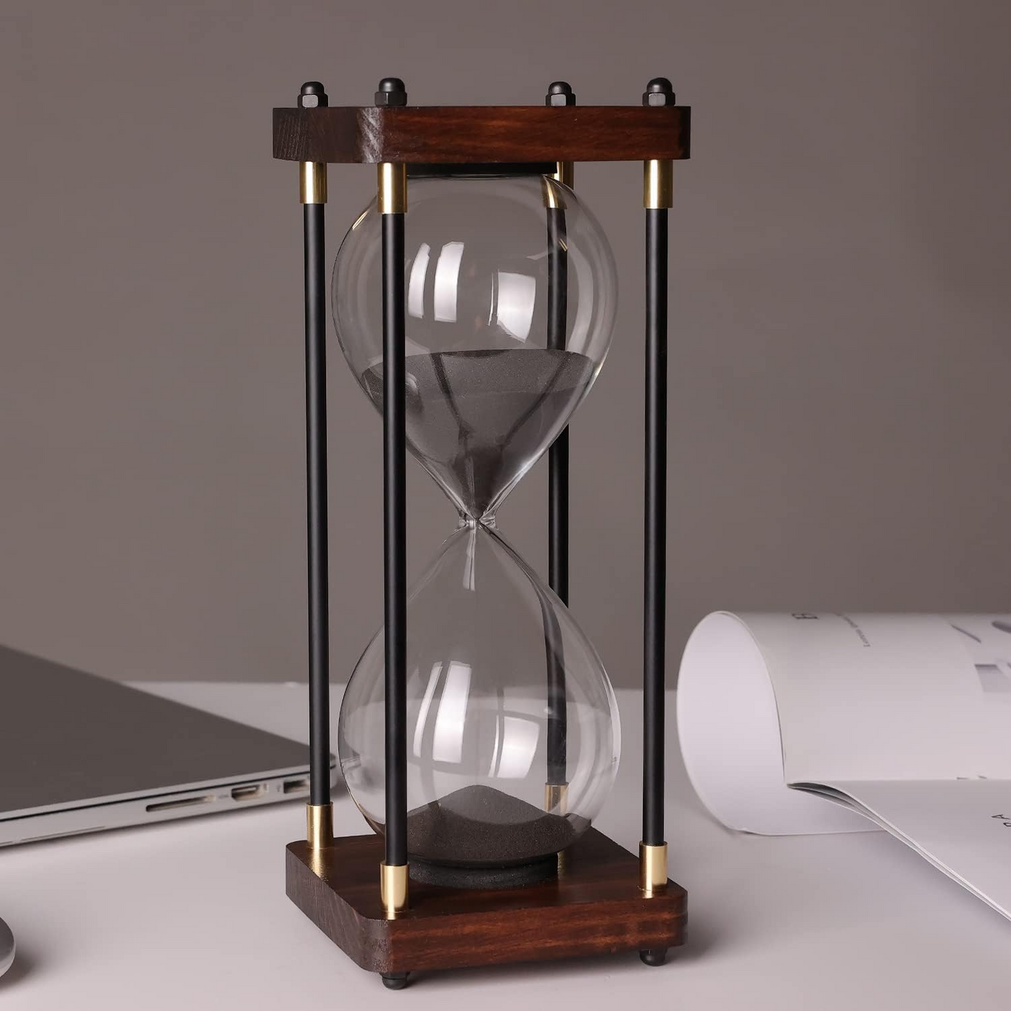BNIB-Large Hourglass Sand Timer 60 Minutes, Decorative Sandglass Clock, Modern Hour Glass Timers