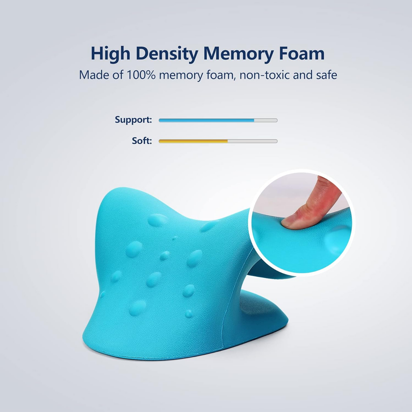 BNIB-Neck Stretcher for Neck Pain Relief, Relaxer Cervical Spine Alignment Chiropractic Pillow (Blue)