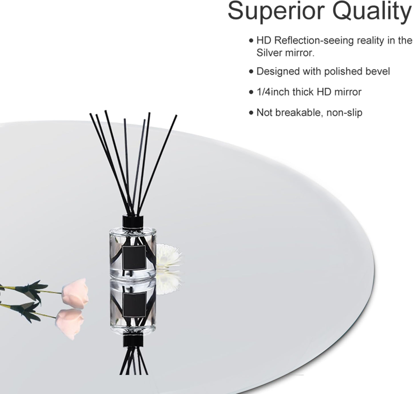 BNIB-Arcus Home LED Backlit Frameless Round Wall Mirror 26" x26"