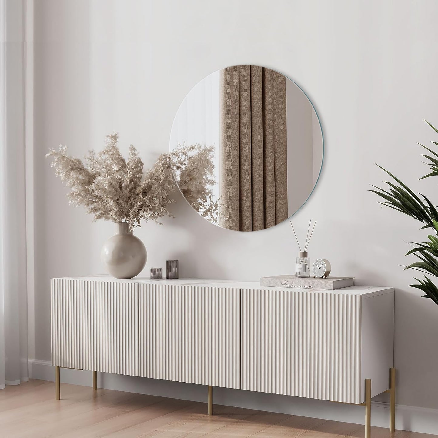 BNIB-Arcus Home LED Backlit Frameless Round Wall Mirror 26" x26"