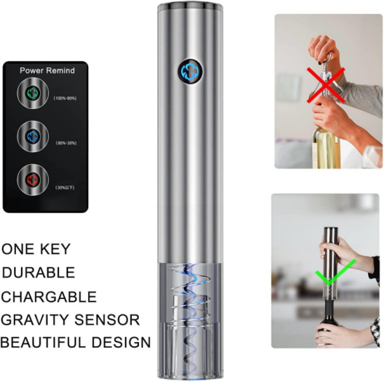 Brand New Electric Wine Opener only need to use USB charging 2.5 hours to open about 60 bottles