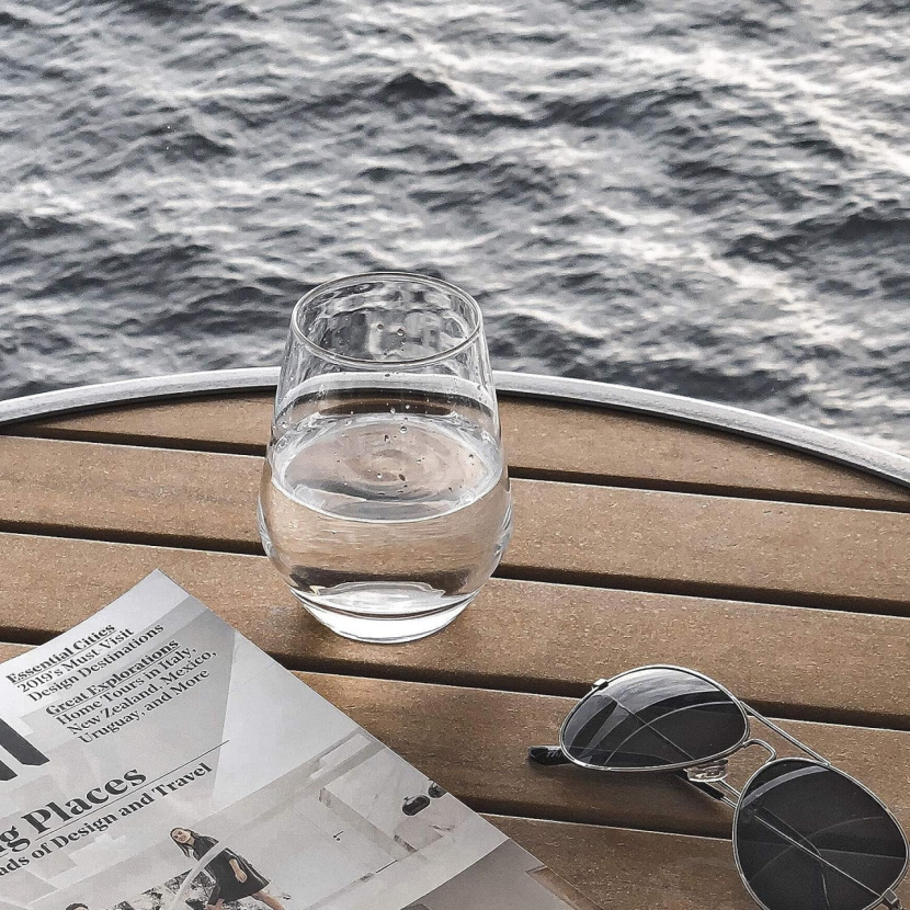 Crystal Stemless Wine Glasses Set of 4, Large Wine Tumbler, Lead Free Rocks Glass, Pro 20 Ounce