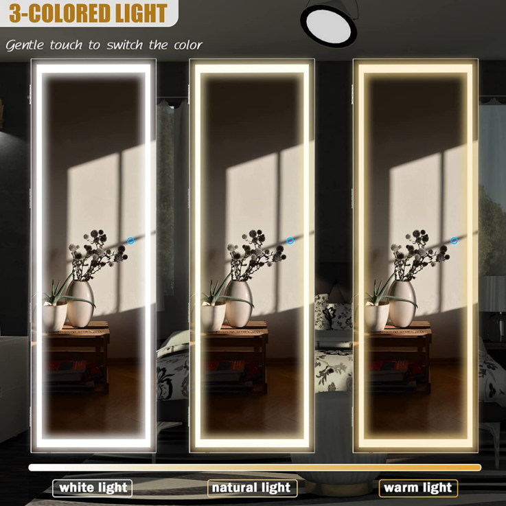 Brand New-Wooden jewelry cabinet Smart touch lock LED lights, large storage,  -$120