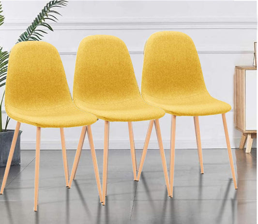 BNIB- Modern Dining Chairs,Fabric Cushion Chairs,Upholstered Kitchen Side Chairs with Wood Legs,Set of 3pcs