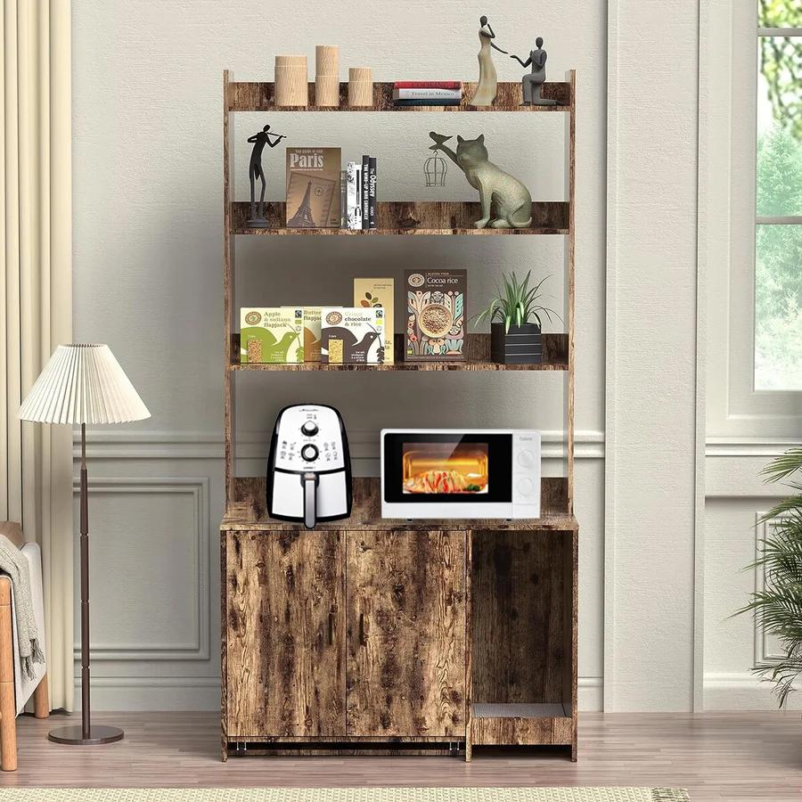 BNIB-Storage Cabinet w/Shelves, Hidden Litter Box Furniture w/2 Doors for Living Room