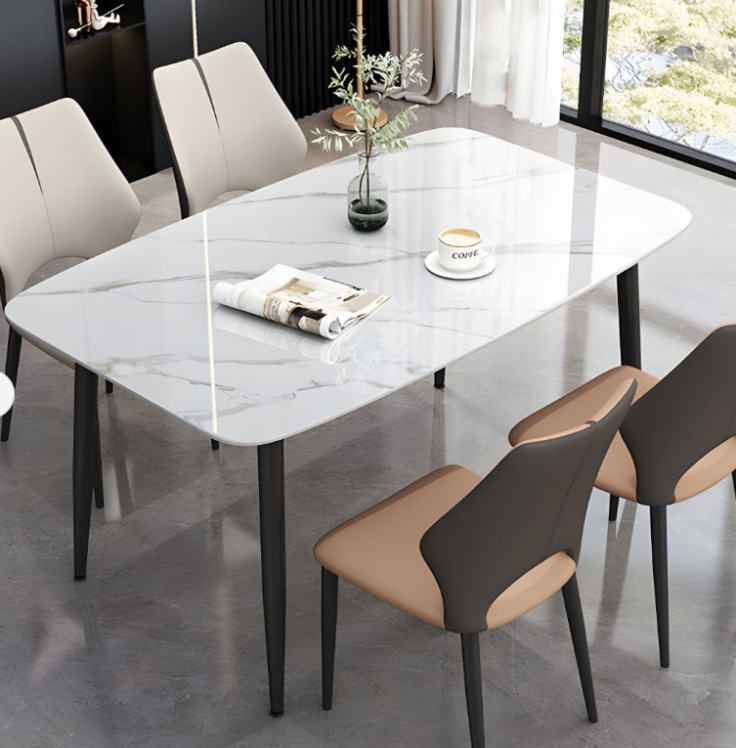 BNIB-Modern Sintered Stone Dining Table,Rectangle,Scratch Resistant & Easy to Clean,Table Only,