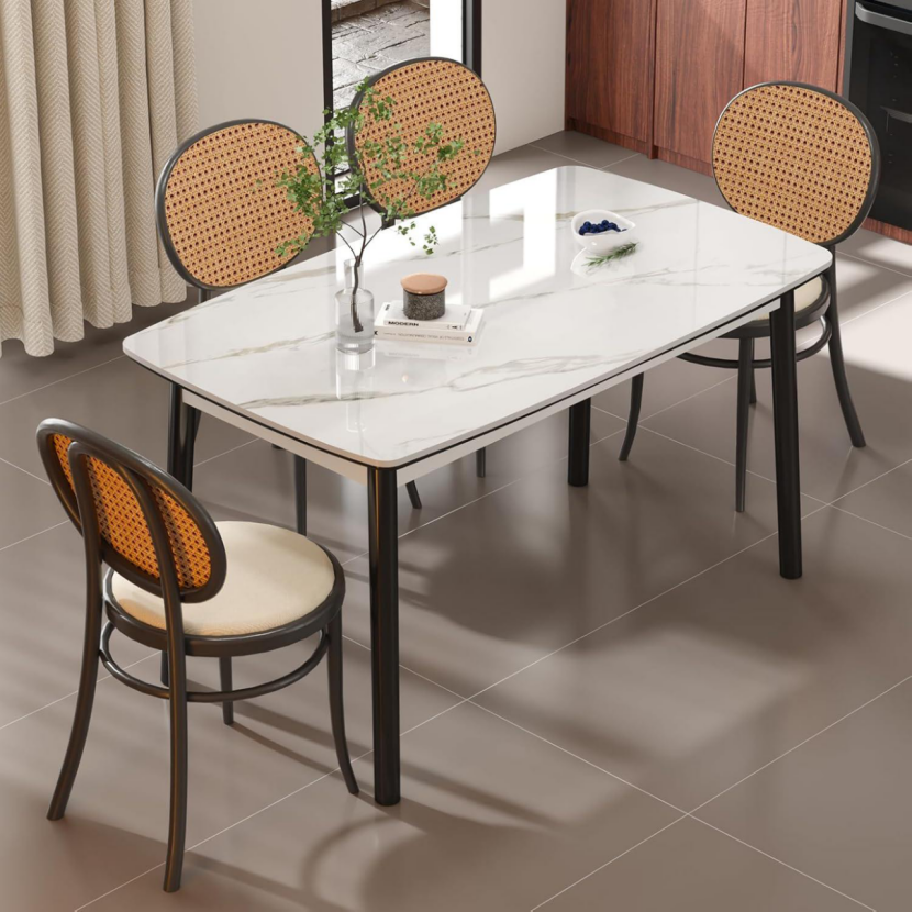 BNIB-Modern Sintered Stone Dining Table,Rectangle,Scratch Resistant & Easy to Clean,Table Only,