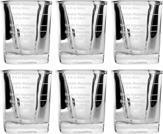 BNIB- Espresso cup,2.2 oz /60 ml, sturdy glass dishwasher free,(white scale),$15 for two sets (12pcs)