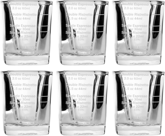 BNIB- Espresso cup,2.2 oz /60 ml, sturdy glass dishwasher free,(white scale),$15 for two sets (12pcs)