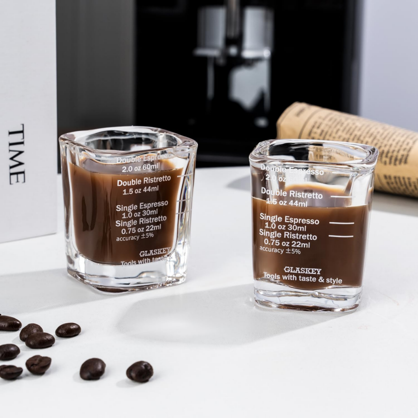 BNIB- Espresso cup,2.2 oz /60 ml, sturdy glass dishwasher free,(white scale),$15 for two sets (12pcs)