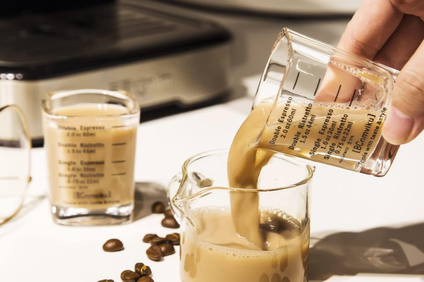 BNIB- Espresso cup,2.2 oz /60 ml, sturdy glass dishwasher free,(Black scale),$5/ set (6pcs)