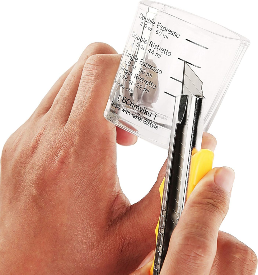 BNIB- Espresso cup,2.2 oz /60 ml, sturdy glass dishwasher free,(Black scale),$5/ set (6pcs)