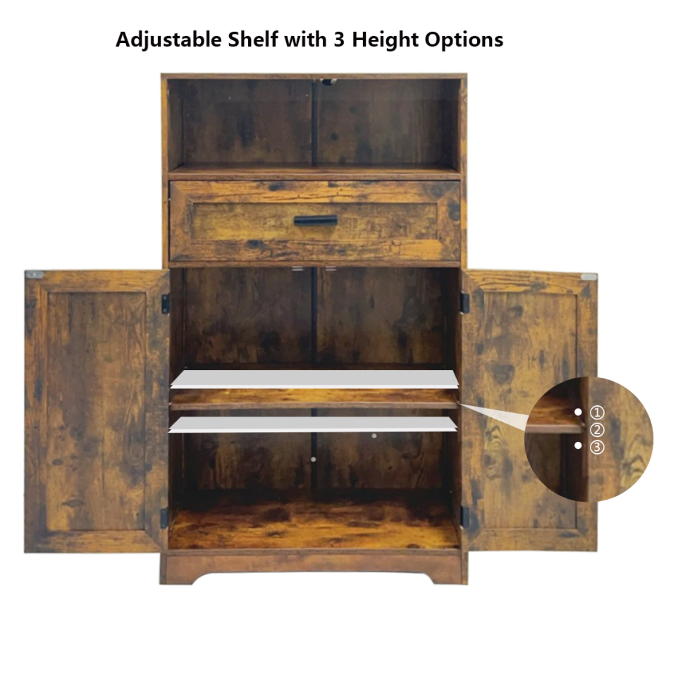 BNIB-Storage Cabinet w/2 Door, 1 Draw, one-compartment, Adjustable Shelf, F/Living Room,Bedroom,Kitchen,Bathroom