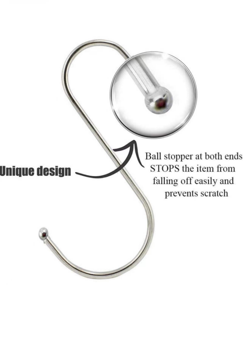 Brand New Metal Heavy Duty rust-proof S-Hooks, 36 pack (black & Silver) -$10