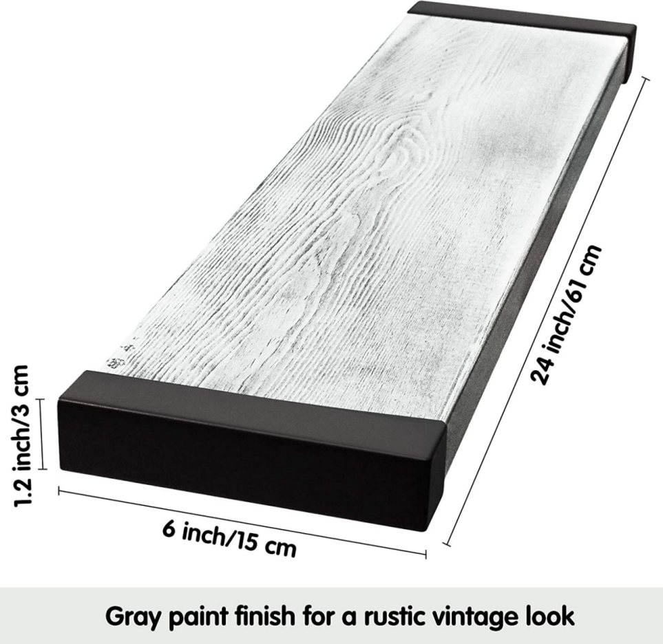 Brand New Wall mounted floating shelf Country wood Storage rack - set of 2, -$20