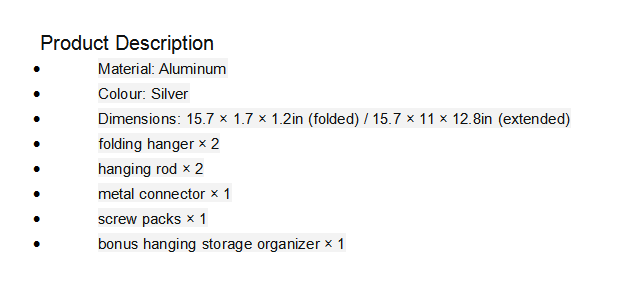 Folding Wall Mounted Clothes Hanger/Clothes Hanging System for Space Saving * 2 Packs