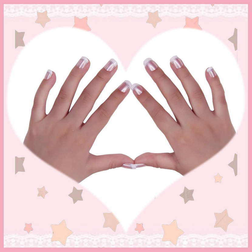 Press Pre-glue Children's fake nails , reusable, easy to attach and remove, (6pks /144pcs)