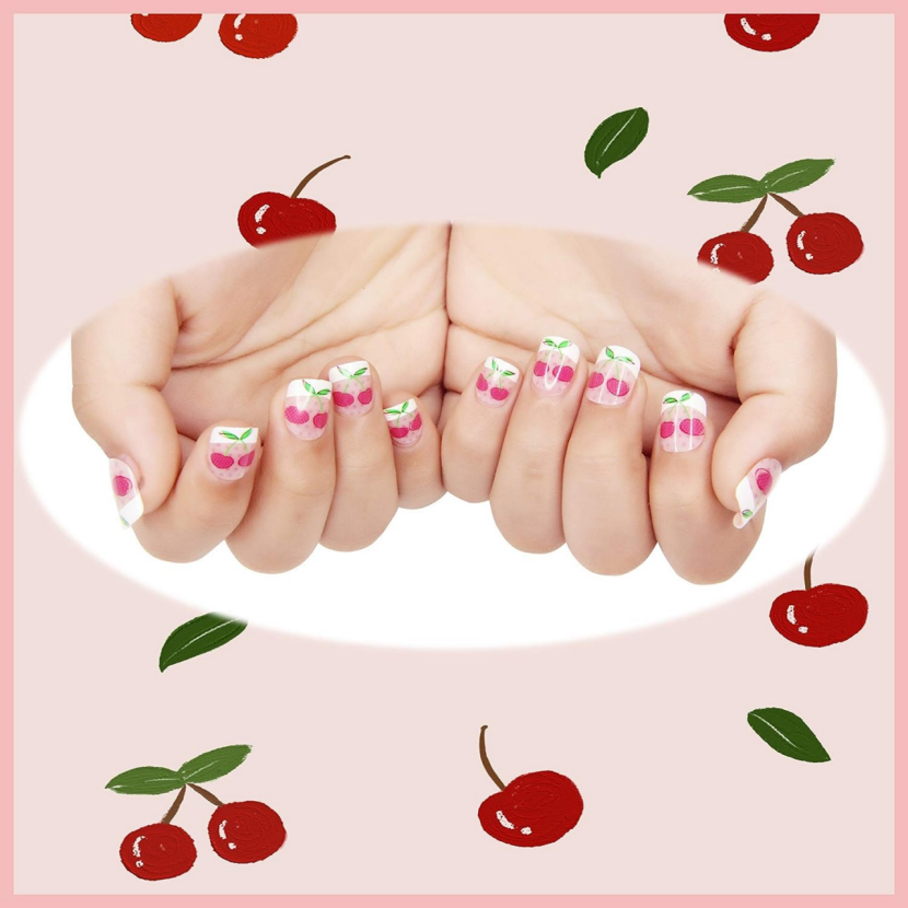 Press Pre-glue Children's fake nails , reusable, easy to attach and remove, (6pks /144pcs)